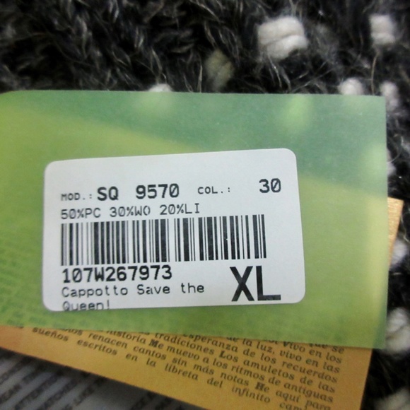 New Gray Cream Sweater Coat XL 10 12 Chunky Belted Italy - Picture 11 of 15